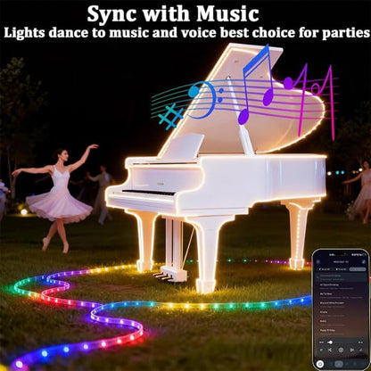 Honche Smart LED Fairy String Light USB 10M/33FT Rainbow Light Waterproof Remote/app Control Outdoor Indoor Rope Lights DIY Color Changing Christmas -mas String Light for Bedroom Garden Cafe