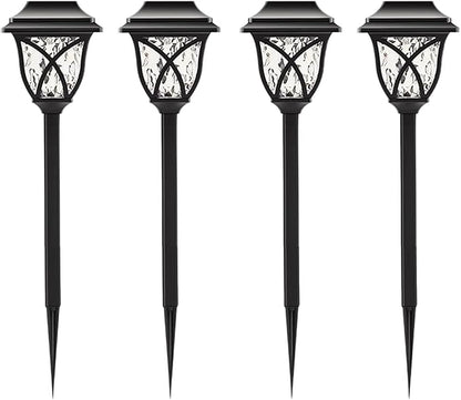 Vintage Solar Pathway Lights, LED Solar Lamp Post Light Waterproof, Decorative Ground Stake Lighting for Patio, Garden, Lawn, Backyard, Pathway, Driveway