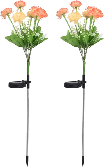 ZJchao Solar LED Flower Lights Garden Patio Lawn Yard Pathway Simulation Decorative Stake Lights for Outdoor