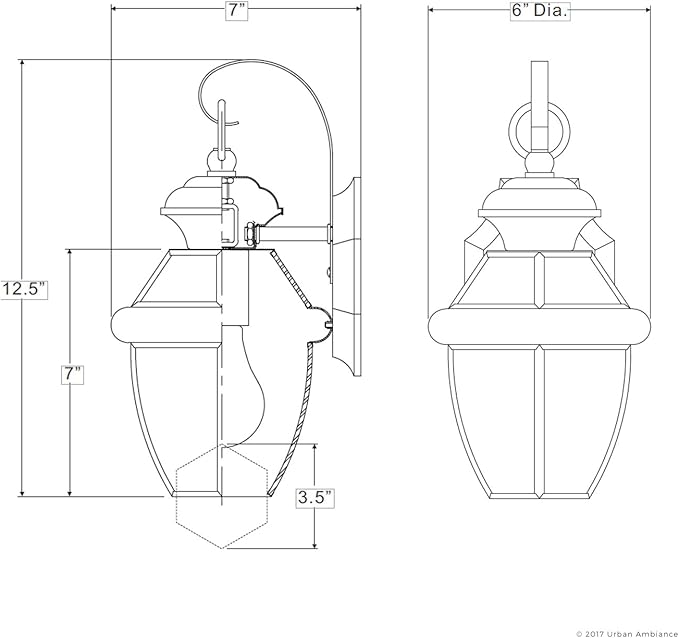 Urban Ambiance Luxury Colonial Outdoor Wall Light, Small Size: 11.5" H x 7" W, with Tudor Style Elements, Versatile | Lumora