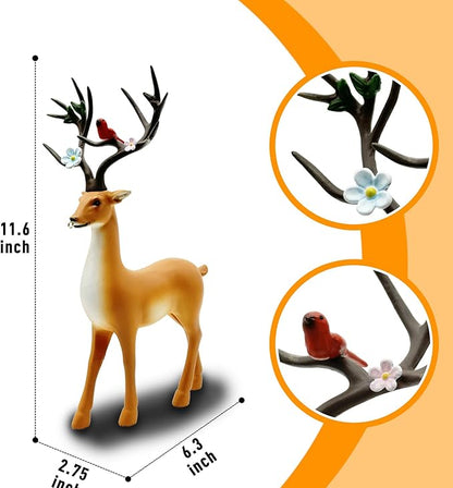 Solar Lantern Garden Statues Decor, 12" Outdoor Deer Figurine Lights for Yard Patio Decoration - Unique Christmas Housewarming Gift for Grandma Wowen Mom