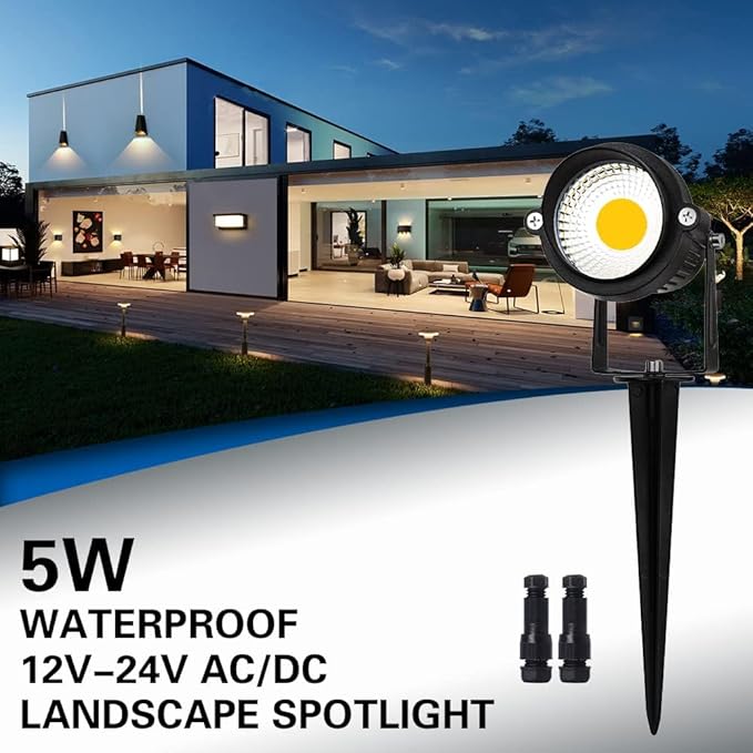 EAGLOD 5W Spot Lights Outdoor 5000K Daylight White Flag Pole Light 12V~24V AC/DC LED Landscape Spotlights | Lumora