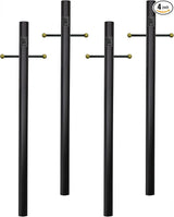 Solus 7-Foot Direct Burial Lamp Post – Outdoor Aluminum Light Pole with Decorative Cross Arm & 120V Outlet – Fits | Lumora
