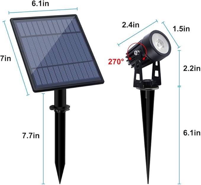 APONUO Metal Solar Spot Lights Outdoor with 9.8ft Cable Solar Powered Landscape Lighting Low Voltage IP65 | Lumora
