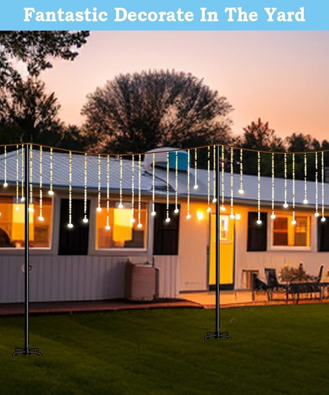 10FT String Light Pole Stand | Outdoor String Lights Hanging, Use for Backyard, Garden, Patio, Party, Festival | Lumora