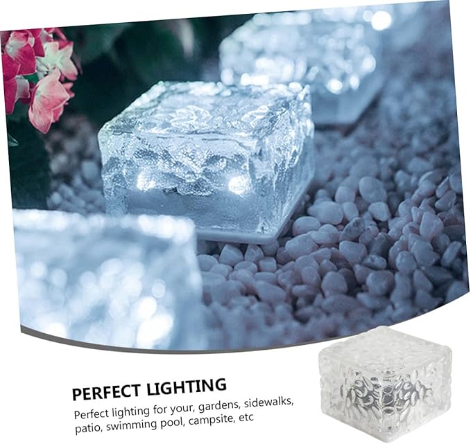 NUOBESTY Solar Powered LED Floor Light Outdoor Garden Decoration Square Glass Brick Light with Cool White | Lumora