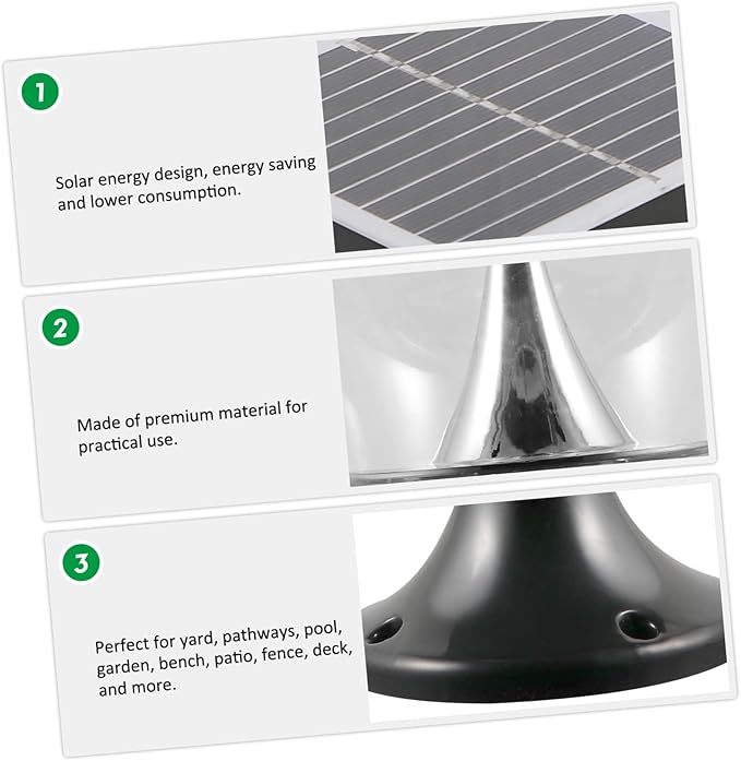 Uonlytech 1pc Light Outdoor Garden Lamp Round Solar Energy Light for Pathways Yards Patios for Parks Decks and Residential Areas Design