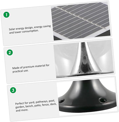 Uonlytech 1pc Light Outdoor Garden Lamp Round Solar Energy Light for Pathways Yards Patios for Parks Decks and Residential Areas Design
