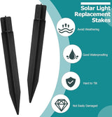 16 PCS 8.27 Inch Solar Light Stakes, Black Spikes Plastic Pathway Stakes, LED Light Ground Spikes for Garden | Lumora