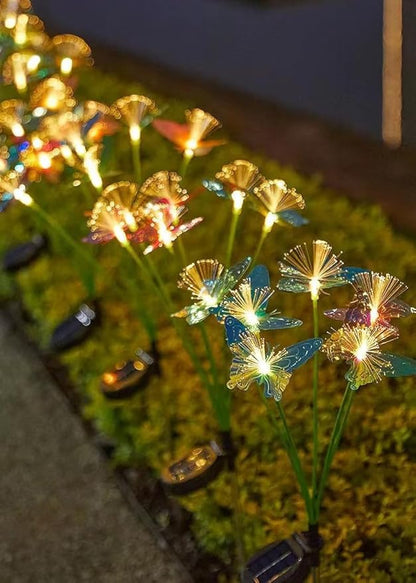 Butterfly Garden Decor Swaying Solar Butterflies Lights Outdoor for Garden Patio Yard Porch Christmas Flower Bed Decorations, House Warming Gifts 2 Pack (Warm White)