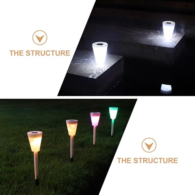 Solar Lawn Stake Lamp Outdoor Solar Pathway Light White Light with Adjustable Two-Mode Colorful Butterfly Hollow Stake for Garden Yard, Solar-Powered Landscape Lighting Random