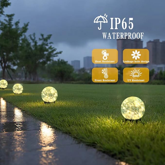 Solar Lights Outdoor Waterproof Powered-Clear Glass Globes Lights for Patio, Yard, Camping, Garden, Stylish Portable Lighting for Homeowners & Enthusiasts (Green)