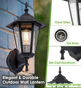 GRUENLICH Outdoor Wall Lantern, Wall Sconce as Porch Lighting Fixture with E26 Medium Base, Aluminum Housing Plus | Lumora