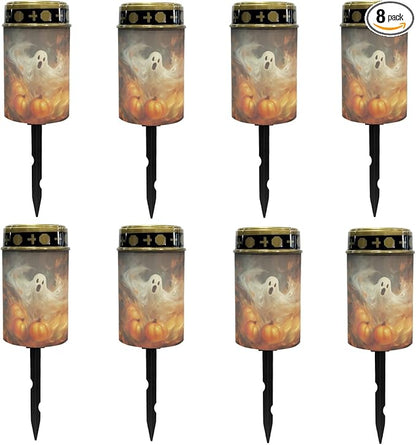 Halloween Ghost Solar Garden Lights Walkway Solar Lights Landscape Solar Lantern Outdoor Waterproof Halloween Decor Solar Pathway Lights Solar Walkway Lights Outdoor Table Lamp