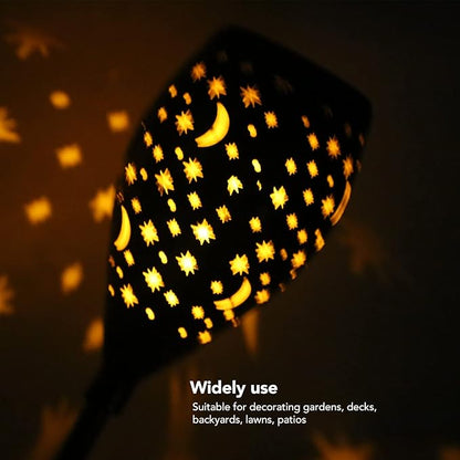 TOPINCN 2Pack Solar Decorative Landscape Star, IP44 Water Proof LED Warm Solar Powere Garden Stake Lights, Outdoor Pathway Metal Lamp for Walkway Backyard Patio Lawn