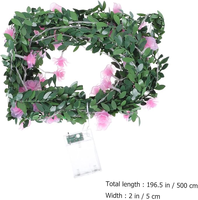DOITOOL 2pcs Decorative Garland String Light Xmas Decor Led Flowers Battery Operated for Outdoor and Indoor Festivities for Gardens and Patios