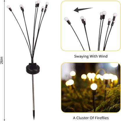 Solar Garden Lights, 8 LED Waterproof Outdoor Garden Pathway Lights, Warm White (2 Pack)