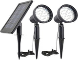 SUNLONG Solar Powered Spot Lights Outdoor Waterproof 2 in 1 Bright Solar SpotLights Power Adjustable for Flag Yard | Lumora