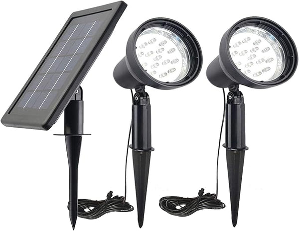 SUNLONG Solar Powered Spot Lights Outdoor Waterproof 2 in 1 Bright Solar SpotLights Power Adjustable for Flag Yard | Lumora