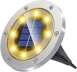 SagaSave 1 Pcs Solar Light with 8 LED Light Beads Outdoor Waterproof Garden Light Pathway Disk Bright in Ground | Lumora