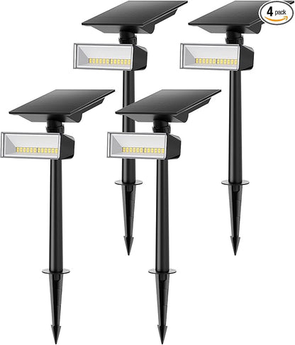 Consciot Halloween Solar Spot Lights Outdoor, 360° Adjustable, IP65 Waterproof, Solar Lights for Garden, Yard, Doorway, Lawn, Cool White, 4 Pack