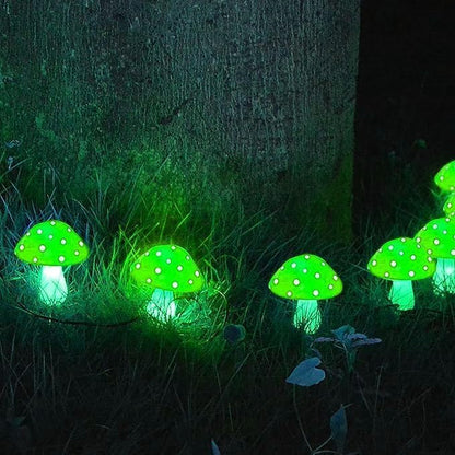 Generic Mushroom Solar Lights Outdoor, Waterproof Mushroom Landscape Lights 8 Lighting Modes Mushroom Garden Fairy Lights (Green, 12 Pack)