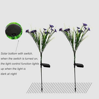 Solar Garden Stake Lights,28 LED Daisy Flower Decorative Lights Outdoor Waterproof Solar Powered Landscape Lights for Yard/Patio/Walkway/Pathway/Path Light (Purple)