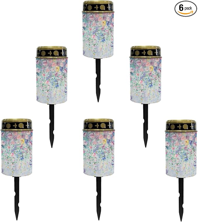 Blue Flower Outdoor Lanterns Waterproof Solar Garden Lights Flameless Solar Pathway Lights for Outside Landscape Decorative Lighting for Yard Patio Solar Walkway Lights LED Lantern