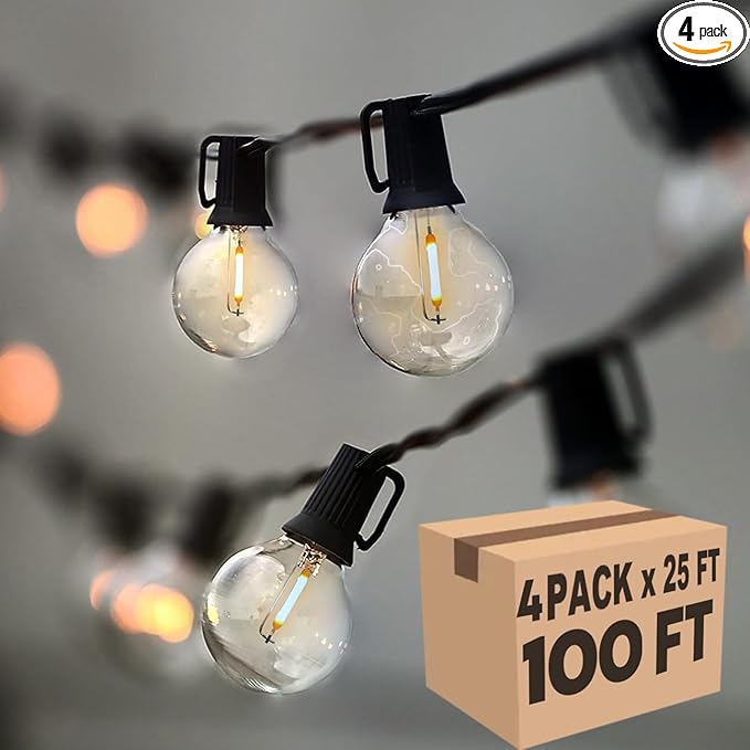 Lampat String Lights, LED 100 Light Bulbs, 100Ft G40 Globe String Lights with Bulbs-UL Listd for Indoor/Outdoor | Lumora