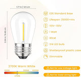 Svater Outdoor Led String Lights 75 FT, Patio Lights for Outside with 9pcs S14 Shatterproof Bulbs, 1 Watt E26 | Lumora