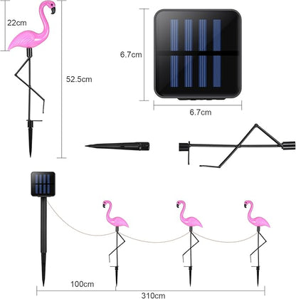Mudder 3 Pieces Flamingo Solar Lights Outdoor, Pink Flamingo Solar Lights Outdoor Waterproof Lawn Garden Ornaments Yard Stake Garden Decor for Pathway, Patio, Lawn, Birthday