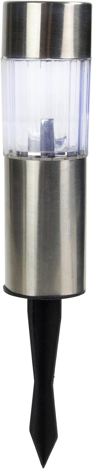 Northlight Set of 6 Solar Powered LED Pathway Markers - 10" - Silver