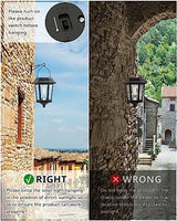 Solar Lanterns Outdoor Waterproof, Hanging Solar Lights with Glass Shade - 2 Pack LED Metal Wall Mount Outdoor Light for Yard/Garden/Patio - Flame