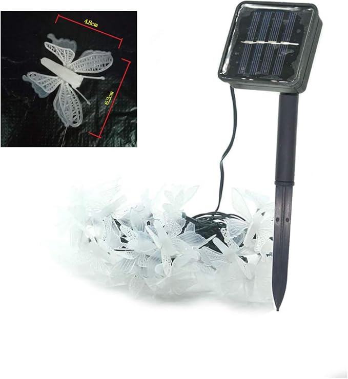 Butterfly String Lights,AMZSTAR Waterproof 20FT 30LED Butterfly Solar Light Outdoor Solar Rope Lights Fairy Light Decorative Garden Lights for Cafe Patio Party Garden Wedding (Purple)