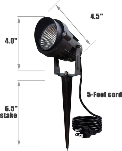 Color Spot Light Outdoor 2-Pack, 120V 12W Waterproof LED Landscape Spotlights, Plug-in Durable Spotlight Outdoor for Yard, Garden, Patio, Tree, House, Halloween, Christmas