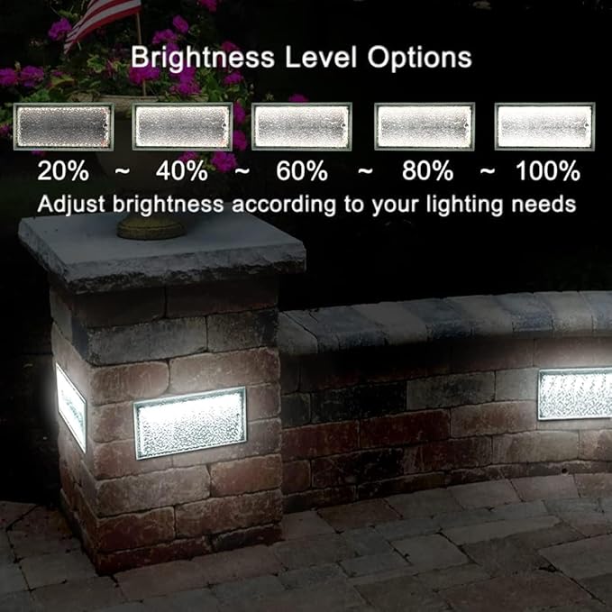 Solar Paver Lights, 8" x 4" Brick Driveway Lights, Landscape Path Lights for Walkway, Patio & Deck Lighting, IP67 | Lumora