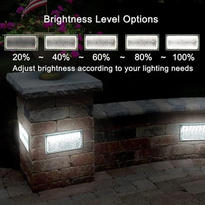 Solar Paver Lights, 8" x 4" Brick Driveway Lights, Landscape Path Lights for Walkway, Patio & Deck Lighting, IP67 Waterproof, 3 Colors, 2 Pack
