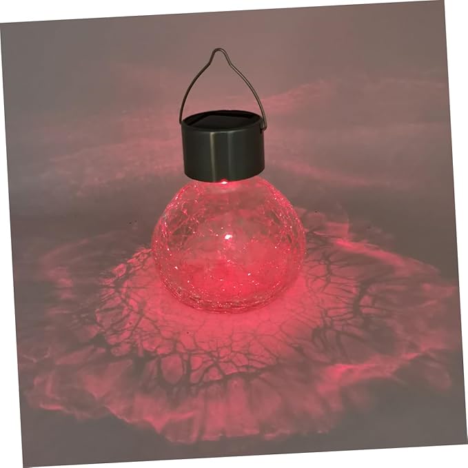 LIFKOME Solar Cracked Glass Lamp Solar Lights for Garden Patio and Decoration Elegant Outdoor Lighting for Romantic Atmosphere