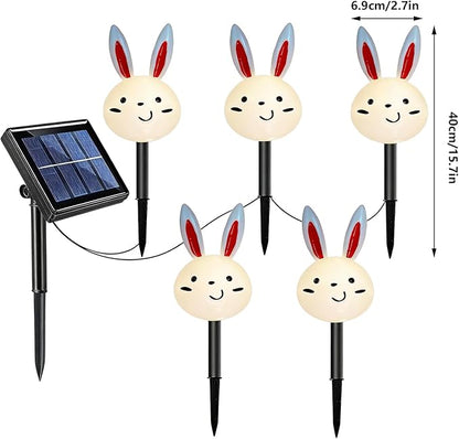 Easter Solar Pathway Lights Outdoor | Waterproof Rabbit Carrot Garden Lighting | Yard Solar Lights | for Garden Yard Patio Porch Lawn Walkway Courtyard Landscaping