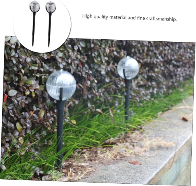 YARNOW 2pcs Solar Powered LED Lawn Path Lights Color Changing Outdoor Garden Solar Decorative Lamps with Light Sensor for Yard and Patio