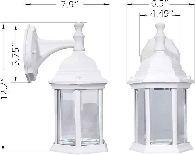 LIT-PaTH Outdoor Wall Lantern, Wall Sconce as Porch Lighting Fixture, E26 Medium Base Max 60W, Aluminum Housing | Lumora