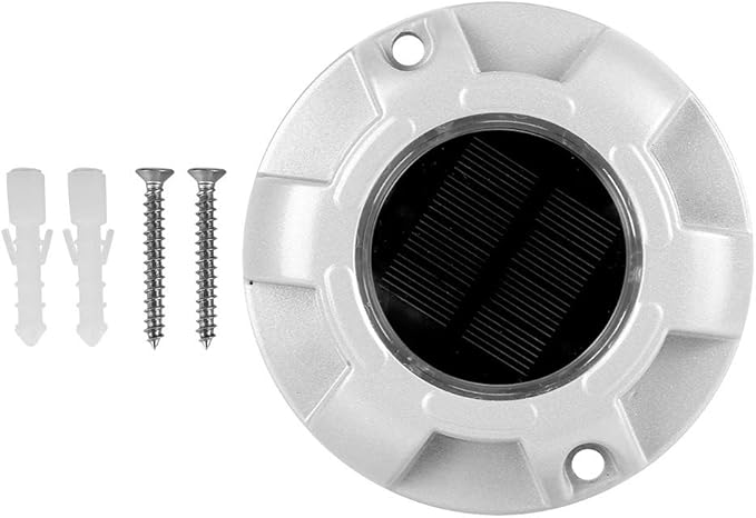 Keenso Solar Powered LED Road Ground Lights, Deck Pathway Marker Stud Light for Outdoor Driveway Safety