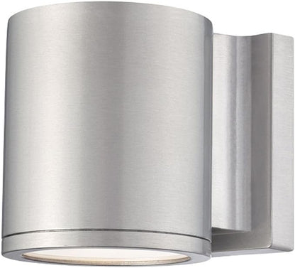 WAC Lighting WS-W2605-AL Tube LED Outdoor Wall Light Fixture, Dark Sky Friendly Single Light, 3000K, Brushed Aluminum