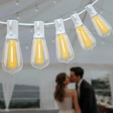 Achin Outdoor String Lights White 100Ft LED Patio Lights Outdoor Waterproof with 50+2 Shatterproof ST38 Bulbs 2200K | Lumora