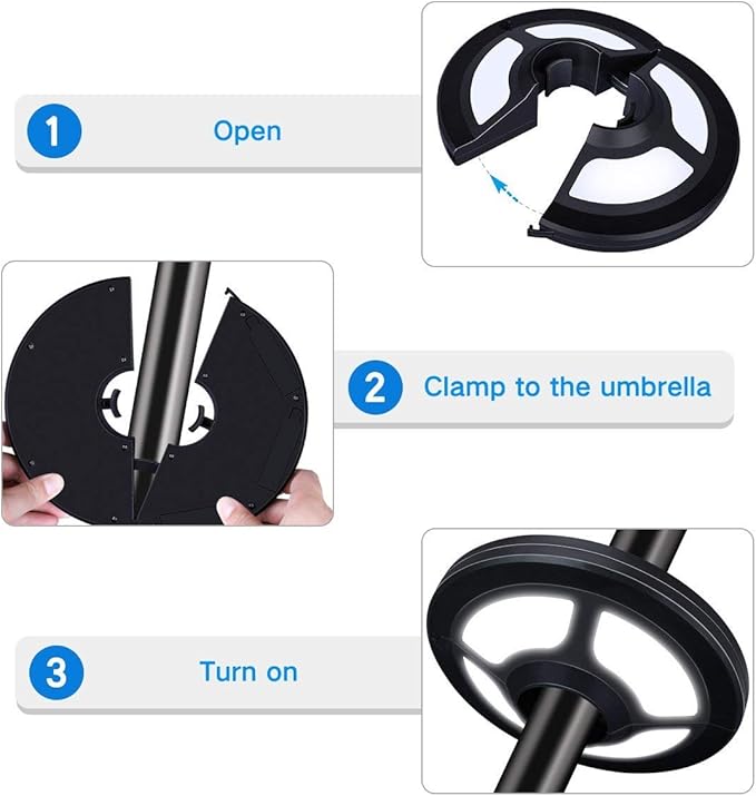 Rechargeable Warm White Umbrella Light 2 Brightness Mode Cordless 36 LED- 3 x AA Battery Operated,Umbrella Pole Light for Patio Umbrellas,Camping Tents or Outdoor Use (Rechargeable Warm White)