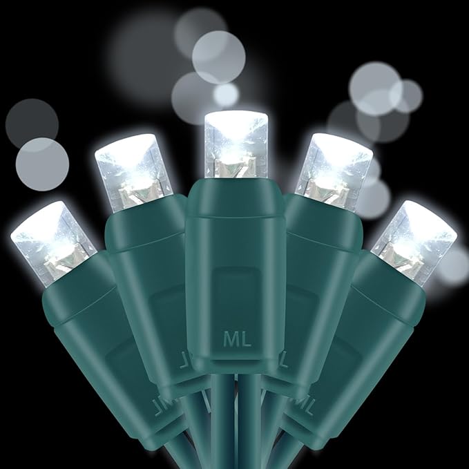 UL Listed 50 Count 5MM Wide Angle White Led Christmas Lights,Outdoor Mini Led String Light Set for Garden Patio | Lumora