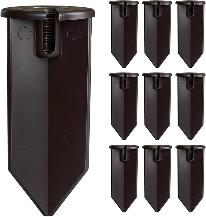10 Pack 8'' Landscape Light Stakes, 1/2" NPT Thread ABS Light Spikes, Outdoor Ground Stakes with Side Wire Way | Lumora