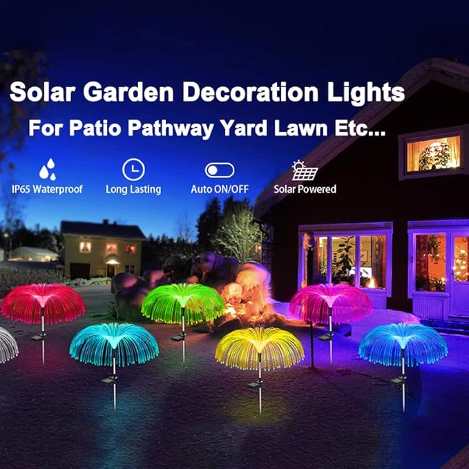 4 Pack Outdoor Solar Lights, Solar Garden Lights Bigger Firework Fairy Lights, Waterproof Outdoor Lights - Bigger | Lumora