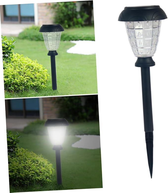 balacoo 2pcs Solar Ground Lamp Outdoor Decorative Garden Lights Landscape Insert Lights for Patio Park Straw Hat | Lumora