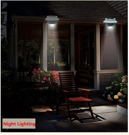 Ulalaza 6Pcs Outdoor Solar Gutter Lights Smart LED Night Light for Yard Driveway Lawn Pathway (White)